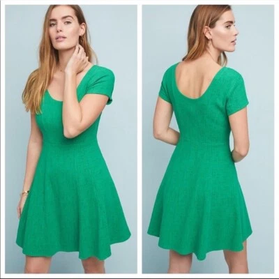 Vestido Anthropologie Maeve Tejido Ajuste y Acampanado Verde XXS Nuevo Atemporal Elegante Clásico Foto 1 de 4