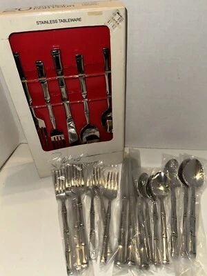 NUEVO Stanley Roberts CITADEL Cubiertos de Bambú Inoxidable 20 Piezas Servicio para 4 #2 Foto 1 de 4