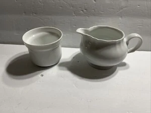 Richard Ginori Italy White Open Sugar Bowl And Creamer Vintage - Picture 1 of 10
