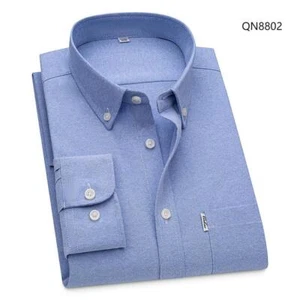 Herren Oxford Hemden Formell Business Langarm Tasche Baumwolle Freizeit Hemd - Bild 1 von 26