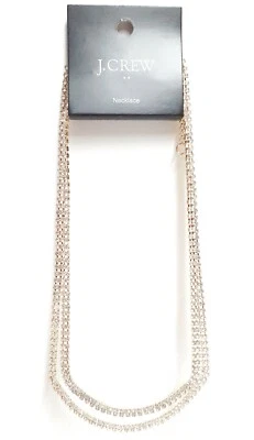 J.Crew Factory Layered Crystal Necklace Crystal Gold Plated Brass BE350 NWT - Image 1 of 4