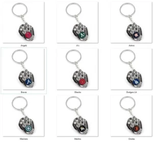 MLB Chrome Glove with Logo in Palm Key Chain by AMINCO -Select- Team Below - Picture 1 of 9