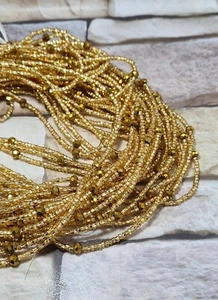 Brown Gem/gold waist beads tie on, Ghana waist beads, Nigerian beads. Gift, Mum - Picture 1 of 7