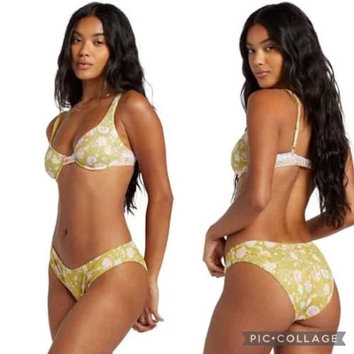 Bikini Billabong Feelin Peaceful Rubí Talla Grande Parte Superior e Inferior Reversible Nuevo con Etiquetas Foto 1 de 4