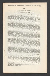 VINTAGE 1960 A HEREFORD TANNERY PAMPHLET - TRANSACTIONS OF THE WOOLHOPE CLUB - Foto 1 di 1