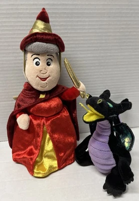 "Muñecas dragón flora y bolsa de frijoles de peluche de hadas de la Bella Durmiente de Disney Store C3" Foto 1 de 4