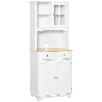 Cozinha buffet 67" com cabana, armário de microondas com portas emolduradas, 2 gavetas... - Imagem 1 de 4