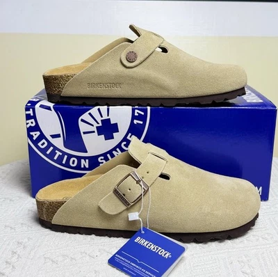 Birkenstock Boston Plantilla de Cuero Gamuza Caqui EU 37–45 NUEVO Para Hombre/Mujer Foto 1 de 4