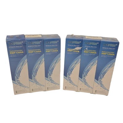 (6) Ice Pure Refrigerator Water Replacement Filter RWF1200A S New Sealed - Image 1 of 4