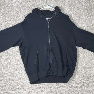 Uniqlo Sudadera con Capucha Para Hombres Grande Negra Cremallera Completa Sudadera Exterior Informal Entrenamiento Gimnasio Foto 1 de 4