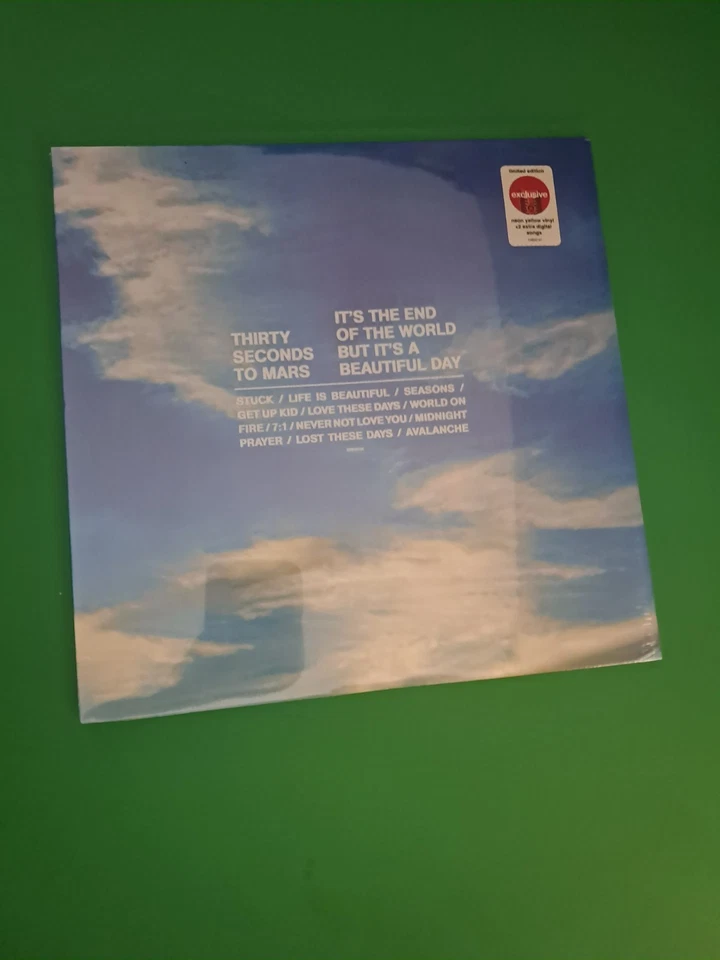 NEW - Thirty Seconds To Mars End of the World Neon Yellow Vinyl LP Record - Image 1 of 2