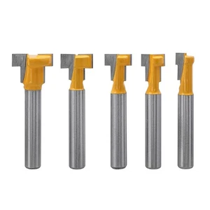 5 Stck. 1/4 Zoll Schaft Griff T-Nut Fräser Router Bit T-Track Schlüsselloch Bits für Woodwor - Bild 1 von 6