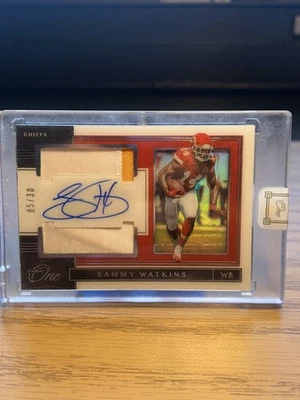2019 Panini One Sammy Watkins Dual-Color Patch Auto /30 Player-Worn - Image 1 of 3