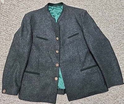Chaqueta de Botón Tradicional Alemana Bávara de Lana Trachten Munchen Grasegger 46US Foto 1 de 4