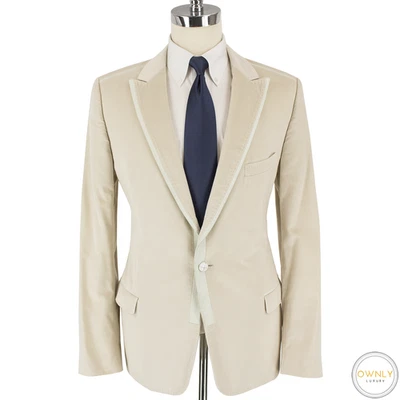 Dolce & Gabbana Chaqueta 40R Algodón Tostado Cuero Detalles Terciopelo Italia 1Btn Foto 1 de 4