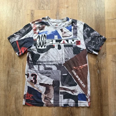 Мужская винтажная футболка 90-х Nike Slam Dunk All-Over Print Jordan баскетбольная футболка - Изображение 1 из 4