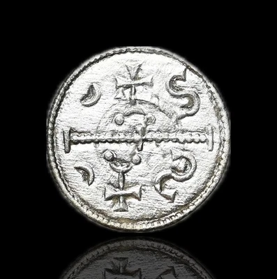MEDIEVAL HUNGARY. Stephen III, 1162-1172, Silver Denar, Rare - Image 1 of 2