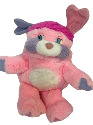 "Felpa retro de colección 1984 rosa fiesta popple 15"" Mattel púrpura mejillas dibujos animados años 80" Foto 1 de 4