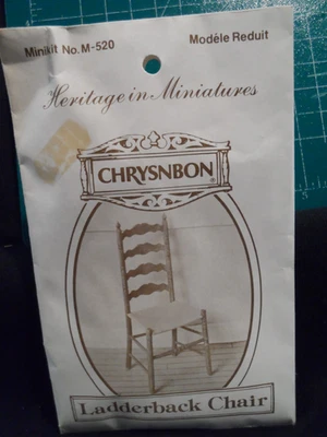 Kit de cadeira vintage casa de bonecas miniaturas escala 1:12 crisnbon ladderback faça você mesmo #M-250 - Imagem 1 de 2