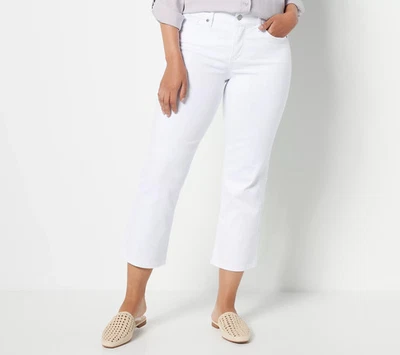 NYDJ Marilyn Straight Crop Jeans in Cool Embrace Optic White Petite 8 A489394 - Image 1 of 2