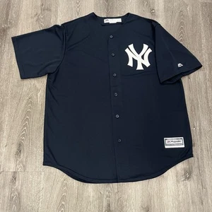 New York Yankees Majestic Coolbase MLB Navy Blue Sewn Jersey Size Men’s XL - Picture 1 of 6