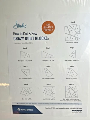 Troquel de edredón Accuquilt Studio Crazy (acabado de 10") #50857 - nuevo sellado Foto 1 de 4
