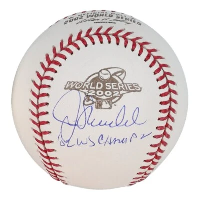 Joe Maddon Signed 2002 Anaheim Angels World Series Baseball (JSA) Bench Coach - Image 1 of 4