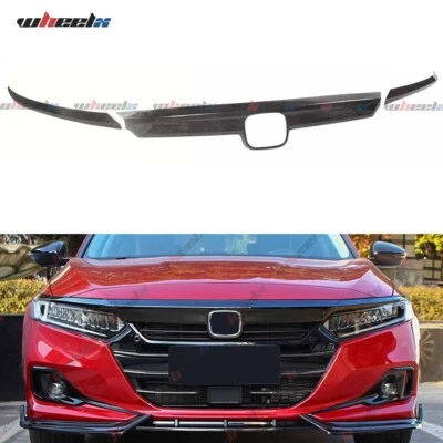 CARBON FIBER FRONT GRILL GARNISH TRIM + EYELID COVER FOR 2021-2022 HONDA ACCORD Foto 1 de 4