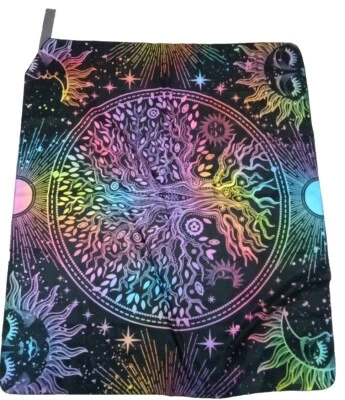 Tapestry Tree Of Life moon sun Trippy Psychedelic high quality 59"X52" Hippie - Image 1 of 4
