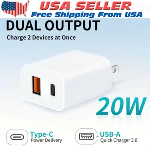 For iPhone 14 13 12 11 20W Fast Charger Block USB Type C Wall Power Adapter Lot - Picture 1 of 13