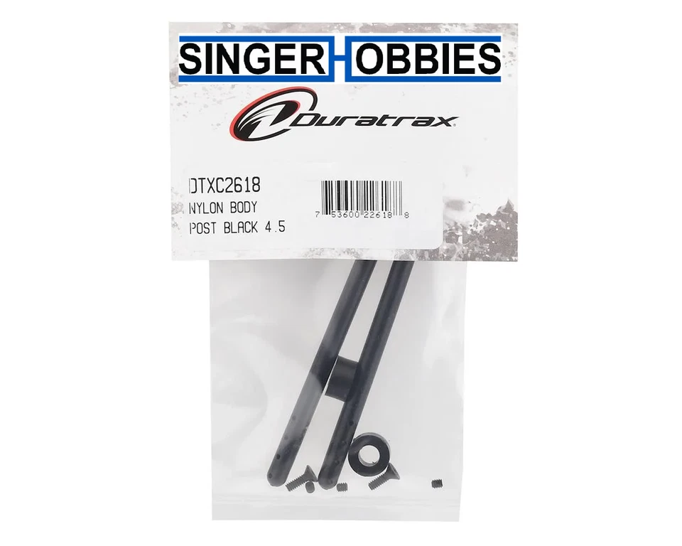 Duratrax Nylon Body Post Black 4.5 Inch 2 DTXC2618