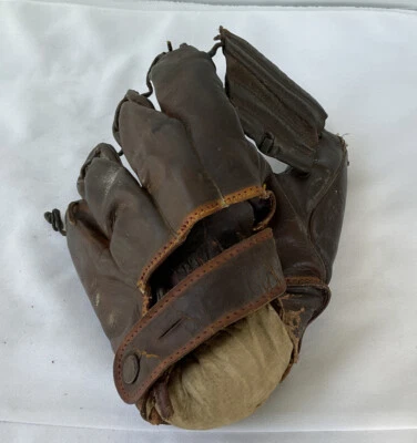 Guante de béisbol vintage con bisagras almohadilla años 40/50 Foto 1 de 4