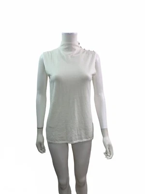The Limited Women’s Size Large Sleeveless Solid White High Neck Sweater - Image 1 of 4