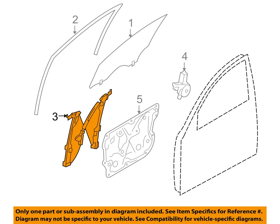 Новый 09-17 подходит для Infiniti Fx35 Fx37 регулятор стекла переднего водителя 80721-1CA0C - Изображение 1 из 1