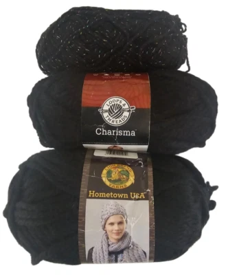 Lot Lion Brand Hometown Yarn OAKLAND #153 Skein Charisma #14 & 1~ 2.4oz Sparkle - Image 1 of 4