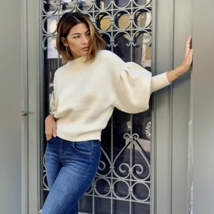 JUST FEMALE Sophie High Neck Chunky Knit Sweater Antique White XS $155 - Picture 1 of 14