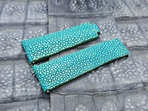 20mm/16mm Polished Stingray Leather Watch Band   Pearl Exotic Leather - Picture 1 of 13