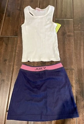 Conjunto de falda y camiseta sin mangas Juicy Couture para niñas con mini logotipo talla 6 nuevo con etiquetas 💍💕 Foto 1 de 4