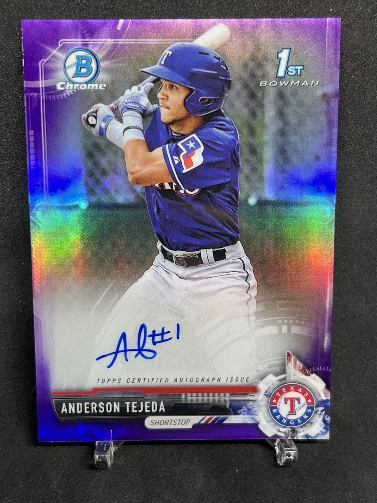 2017 Bowman Chrome  Auto Purple Refractor ANDERSON TEJEDA #'d /250 See Photos