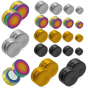 ZIEHT MAGNETISCH AN!! 2 Magnet Fakeplugs Fake Plug Tunnel Expander Clips - Picture 1 of 6