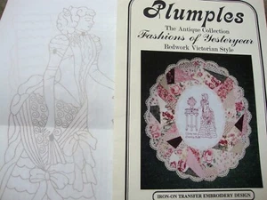 PLUMPLES Victorian Style SEW PATTERN Iron on Transfer Embroidery Design - Picture 1 of 1