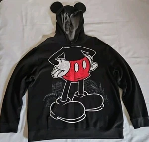 Mickey Mouse Hoodie With Ears Full Zip Disney Parks Black Pockets Adult Size XL - Picture 1 of 10