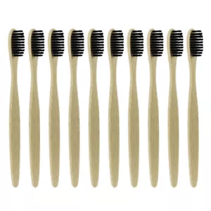 20Pcs Bamboo Toothbrush Natural Organic Medium Soft Healthy Brush Black USA - Picture 1 of 10