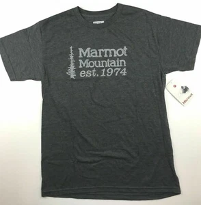 Marmot Mens Size Medium Mountain "1974" Charcoal Heather Short Sleeve T Shirt - Picture 1 of 2