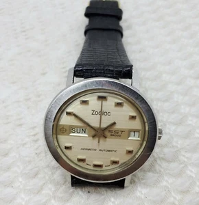 VINTAGE ZODIAC HERMETIC SST 36000 AUTOMATIK HERREN ZIFFERBLATT SELTENE FORM A... - Bild 1 von 9