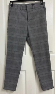Women’s H&M Skinny Fit Coupe Moulante Gray Black Plaid Dress Pants Size 30R - Picture 1 of 5