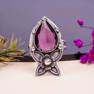 Purple Amethyst Gemstone 925 Sterling Silver Jewelry Ring All Size, Elegant Ring - Picture 1 of 4