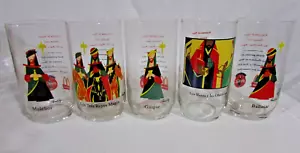 RARE Set of 5 COCA COLA /McDONALDS 1995 Los Tres Reyes Magos 3 Kings Glasses - Picture 1 of 7