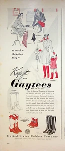 1941 Gaytees Boots & Shoes Vintage 1940s Print Ad At Work Shopping Play Keep Fit - Picture 1 of 1
