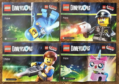 LEGO Dimensions The Lego Movie Fun Pack BOOKLETS MANUALS ONLY - Lot of 4 - Image 1 of 4
